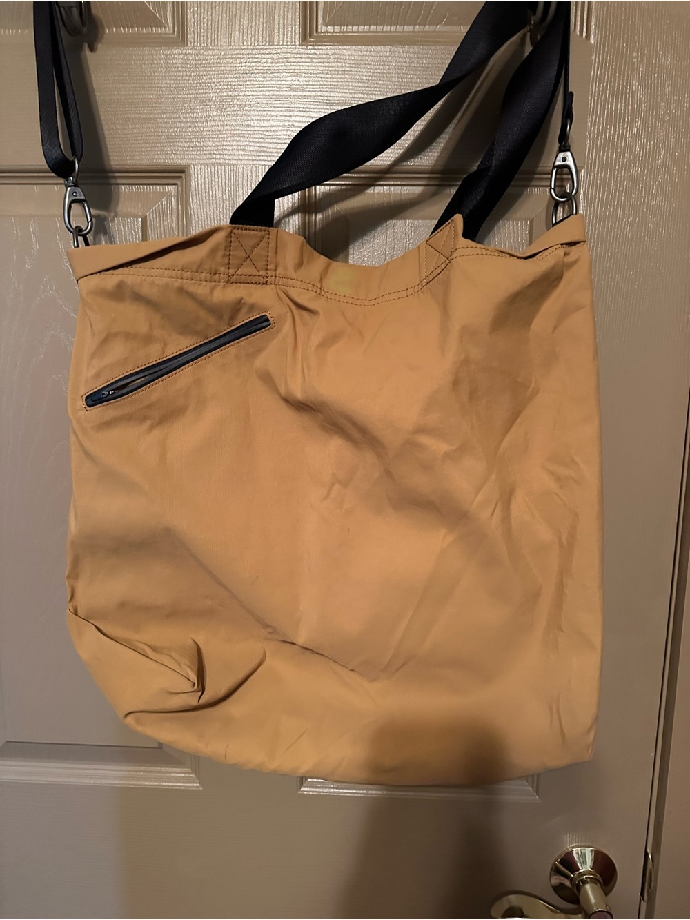 Athleta Mustard Nylon Tote with Black Strap